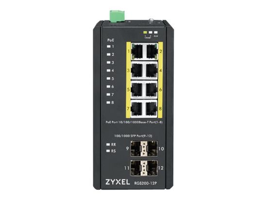 Bilde av Zyxel | RGS200-12P | L2 | Rugged Managed PoE Switch | 8x Port | 1Gbit/s | 240W PoE