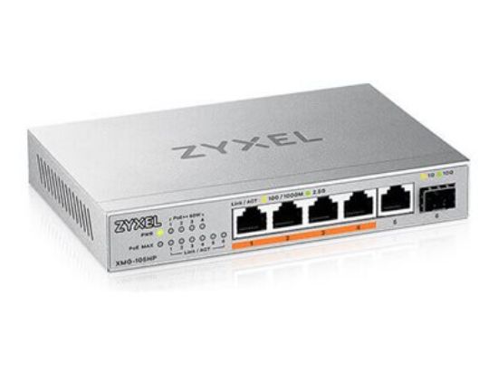 Bilde av Zyxel | XMG-105HP | PoE Unmanaged Switch with 10G Uplink | 5x Port | 2.5Gbit/s | 70W PoE