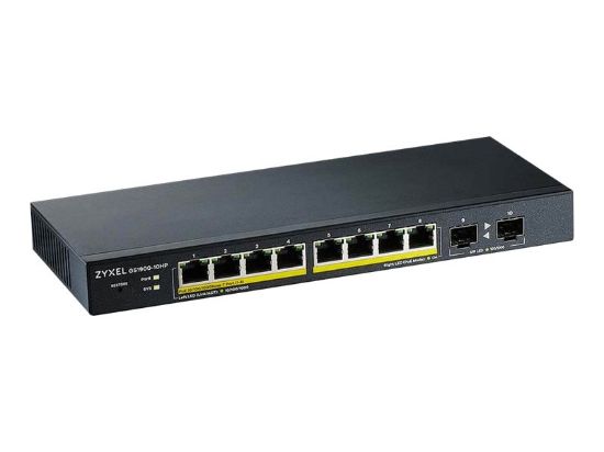 Bilde av Zyxel | GS1900-10HP v2 | Smart Managed PoE Switch with GbE Uplink | 8x Port | 1Gbit/s | 77W PoE