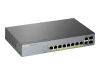 Bilde av Zyxel GS1350-12HP - switch - 8 porter - smart - rackmonterbar